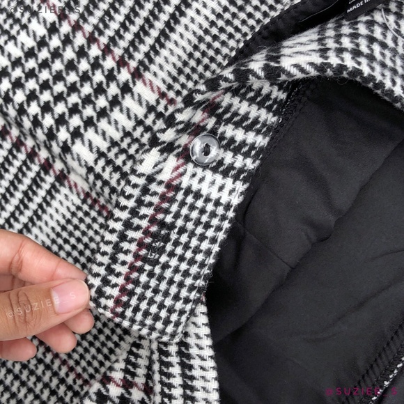 Forever 21 Black White Plaid Plunge V Neck Pinafore Mini Dress 2X NWT - Picture 12 of 14